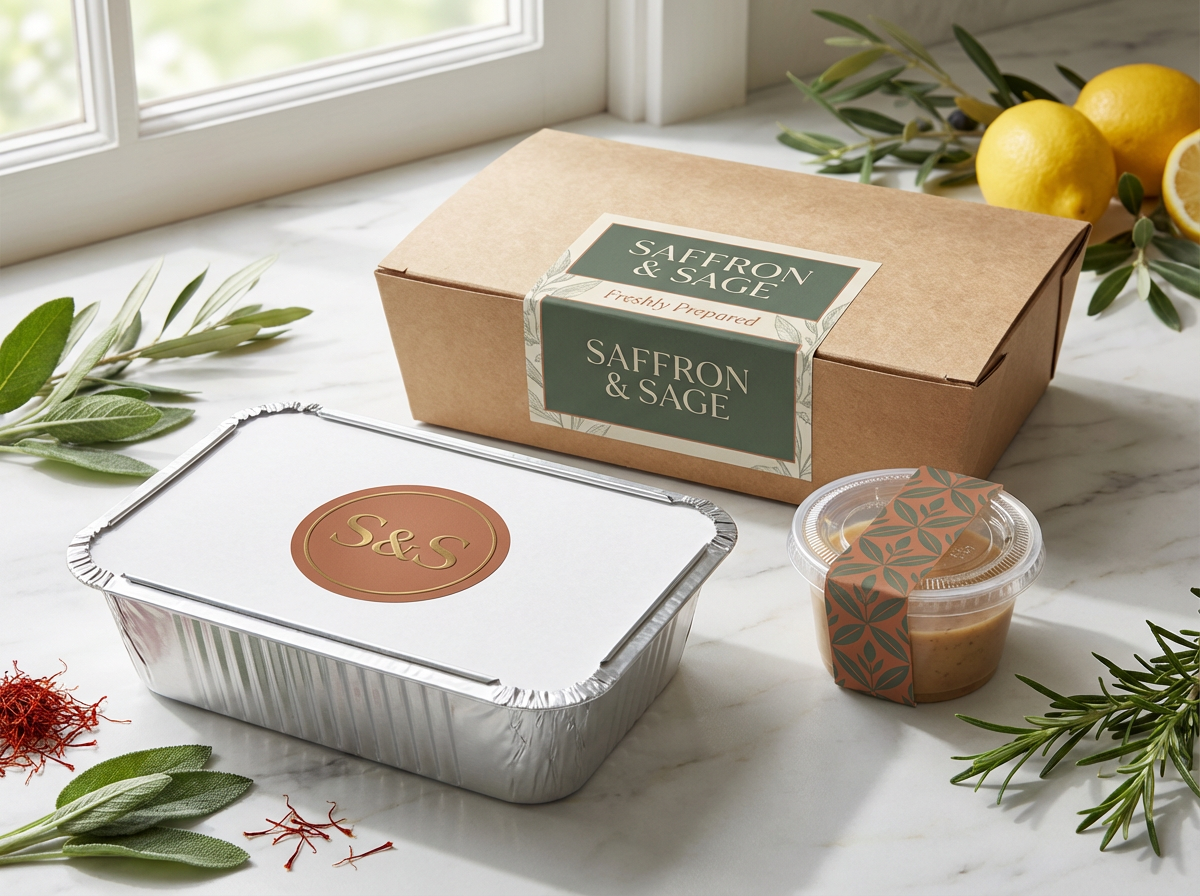 Framed ingredient illustrations on dining room wall