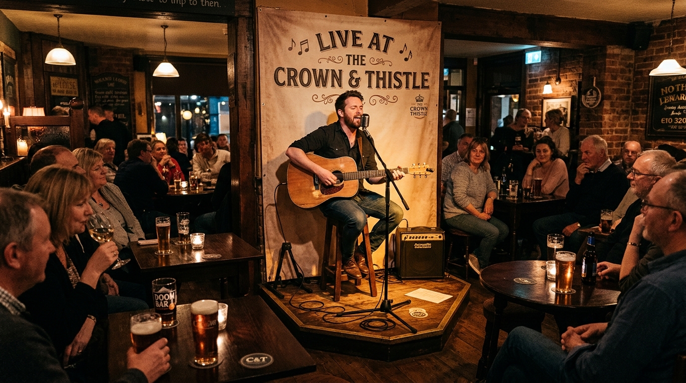 Live music event poster and promotional materials