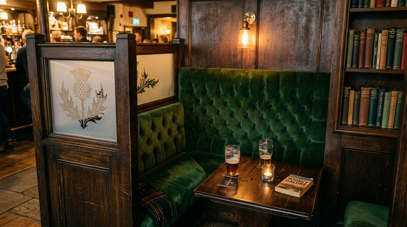 Snug private area with deep armchairs and fireplace