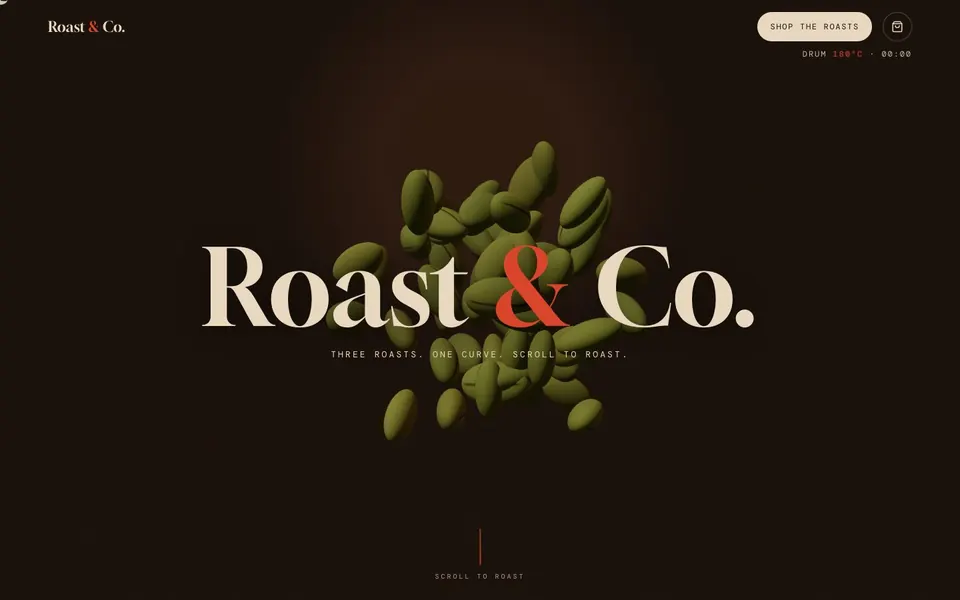 First Crack concept website, homepage